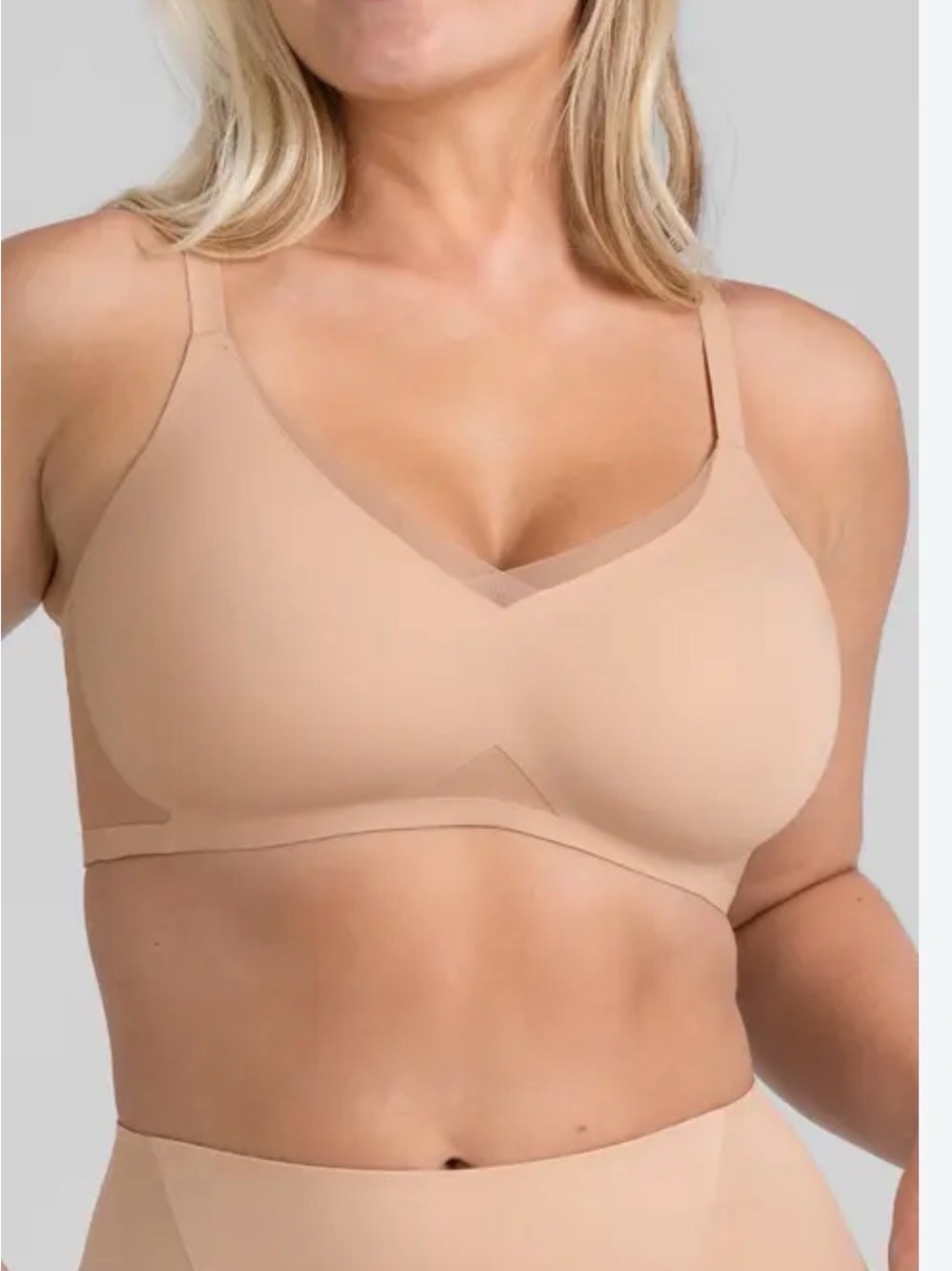 Honeylove Liftwear Crossover Soft Form Bra Nude Large 38 B/C